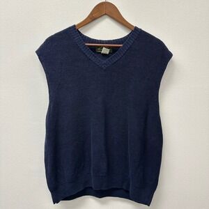 Orvis Knit‎ Linen V-Neck Sweater Vest Navy XL